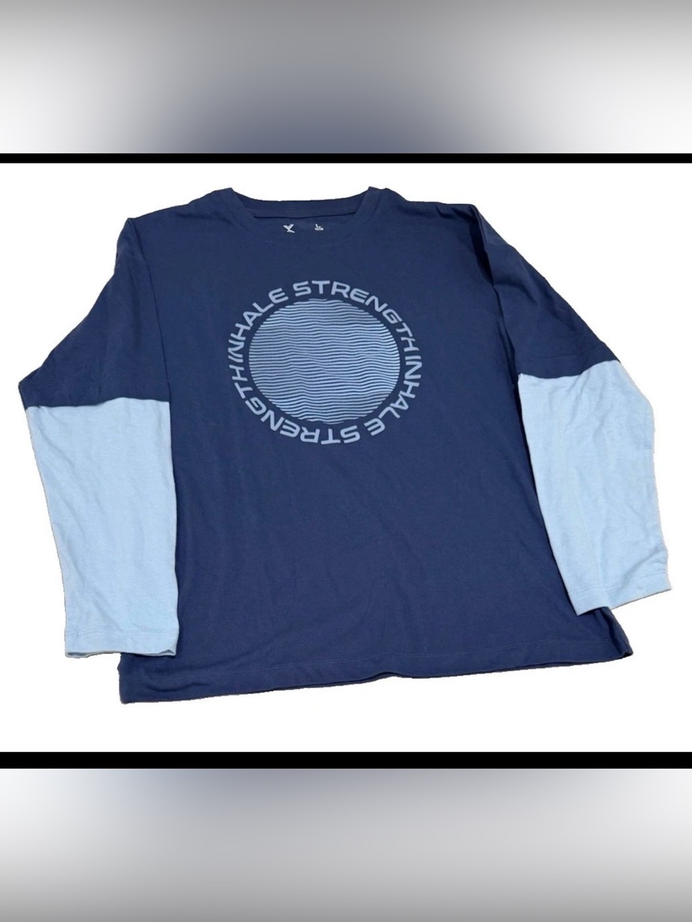 Xersion boys long sleeve performance t-shirt in navy size L